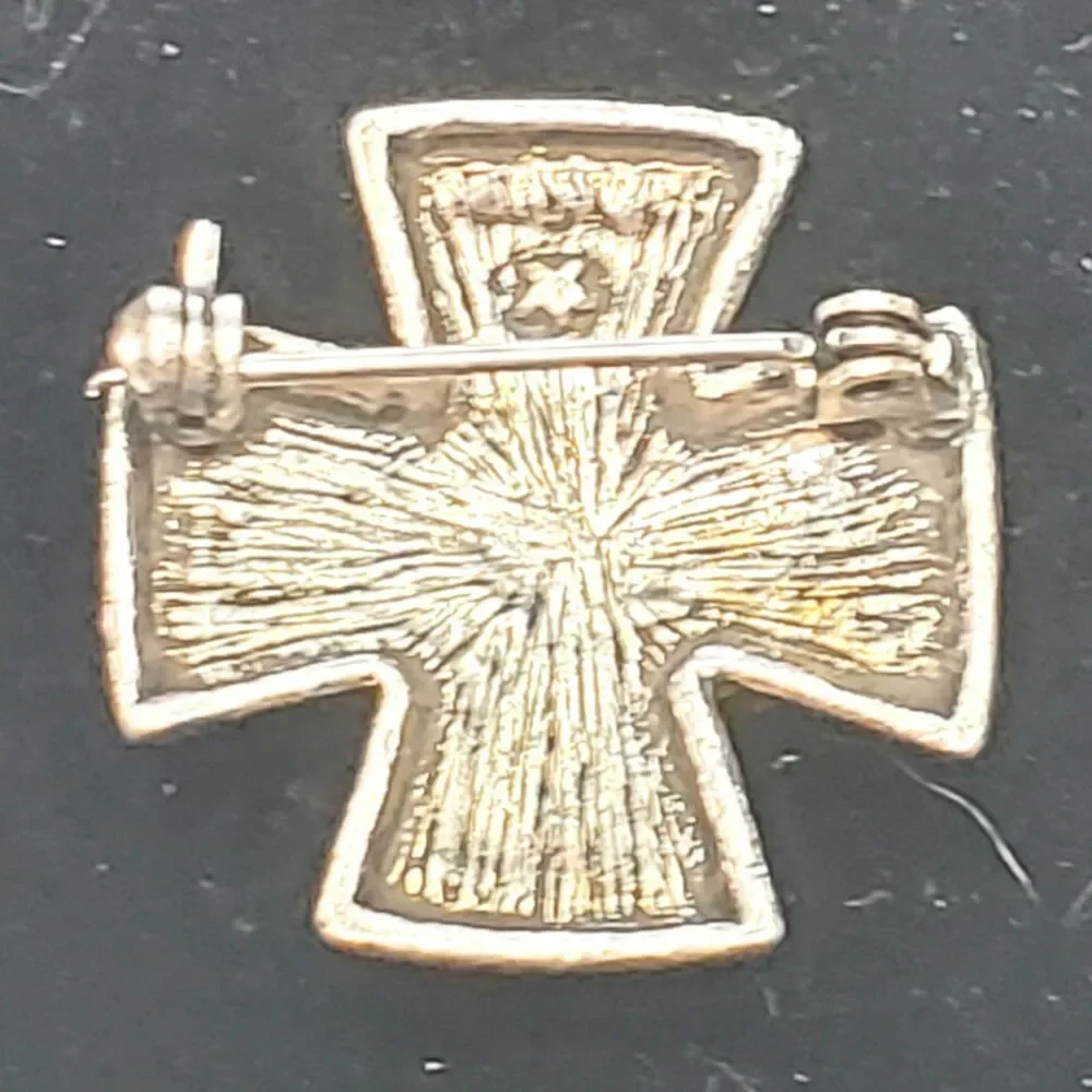 Clear Rhinestone Cross Silver Tone  Vtg Unsigned 1